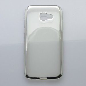 Gumené puzdro Samsung Galaxy A5 2017 priehľadné, strieborný rámik