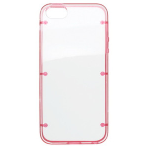 Puzdro mobilNET gumené iPhone 5, červený rám