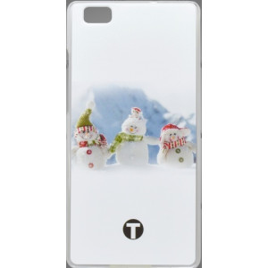 Vzorované plastové puzdro Huawei P8 Lite, traja snehuliaci