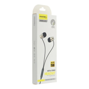 Wired earphones with micro Jack 3,5mm Pavareal PA-E73 gold